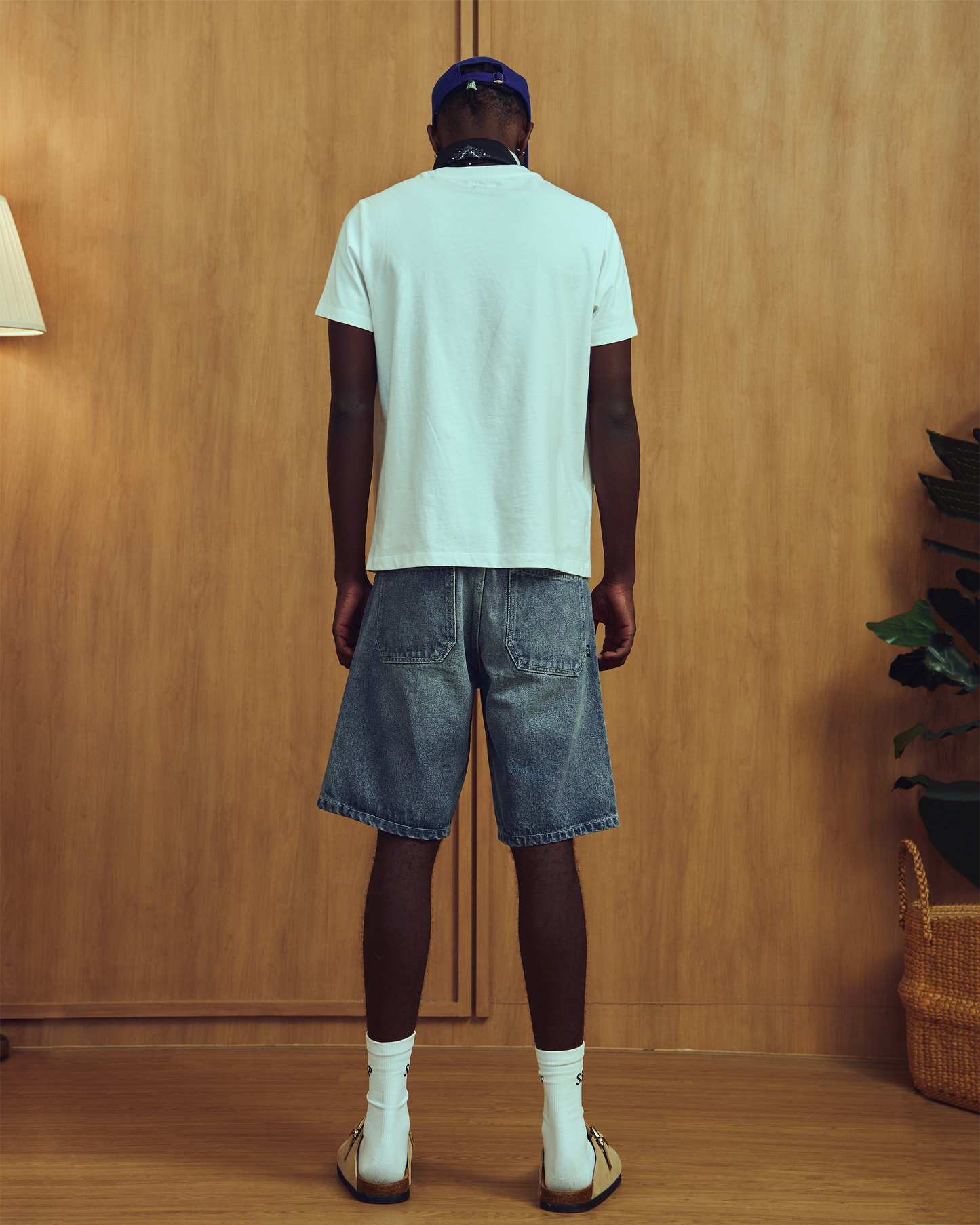 DOUBLE KNEE DENIM SHORTS MB