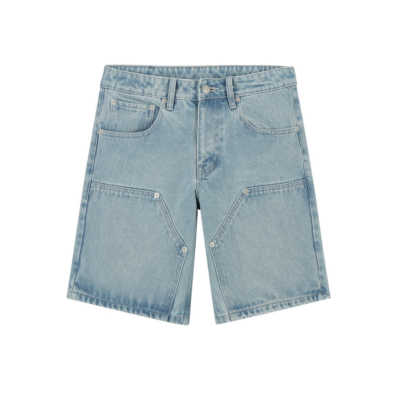 DOUBLE KNEE DENIM SHORTS BL