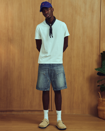 DOUBLE KNEE DENIM SHORTS MB